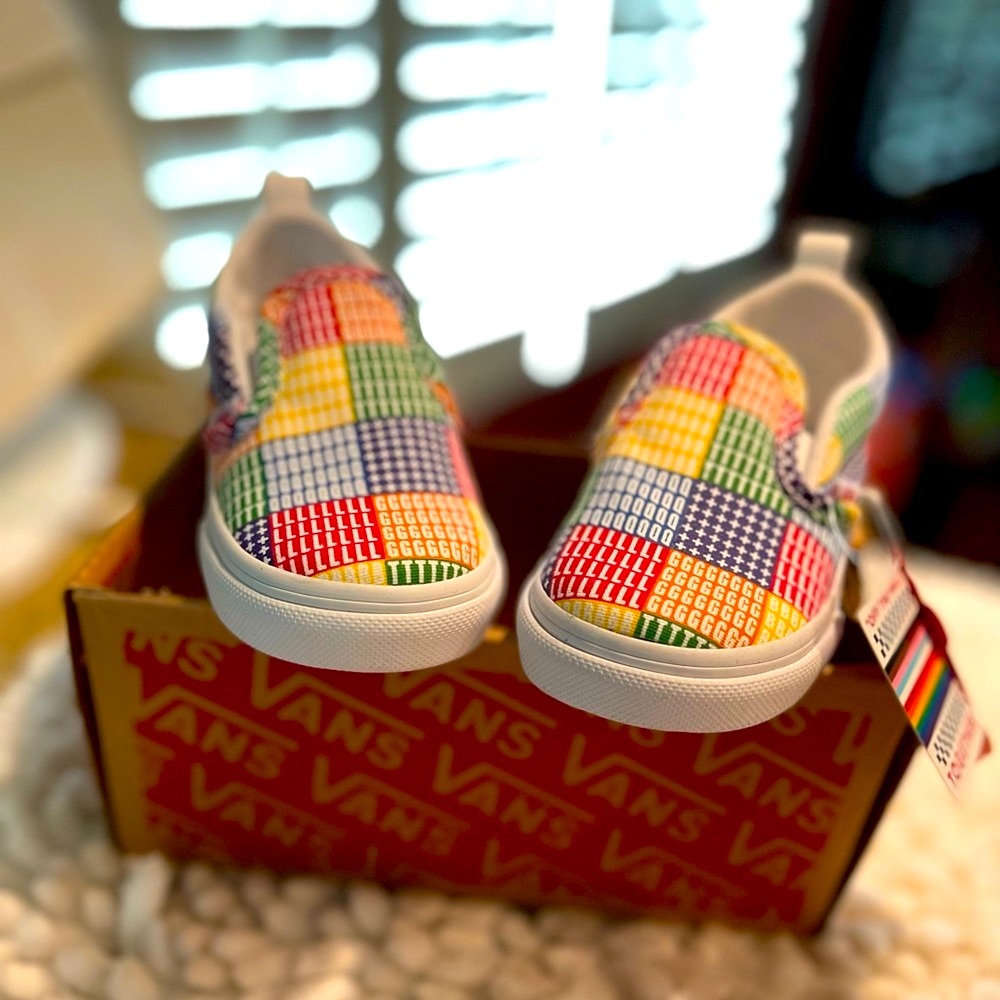 NWT Vans Toddler Pride Slip On. Size 7.5 T